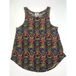 Old‎ Navy Black with Colored Wild Flower Women's Sleeveless Tank Top Size Medium